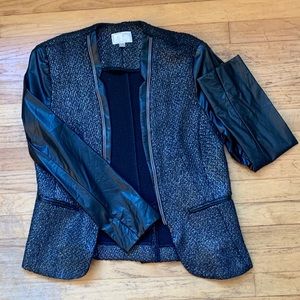 Alberto Makali Vintage Tweed Leather Jacket